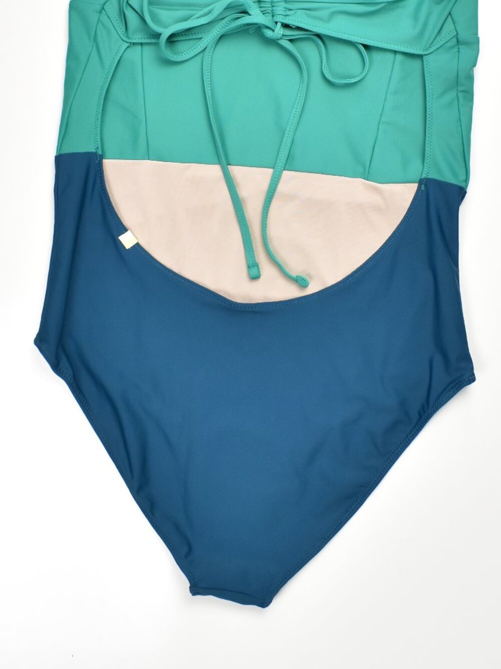 Summersalt The Swan Dive Teal Green Colorblock One-Piece Swimsuit - 10 - Picture 5 of 7